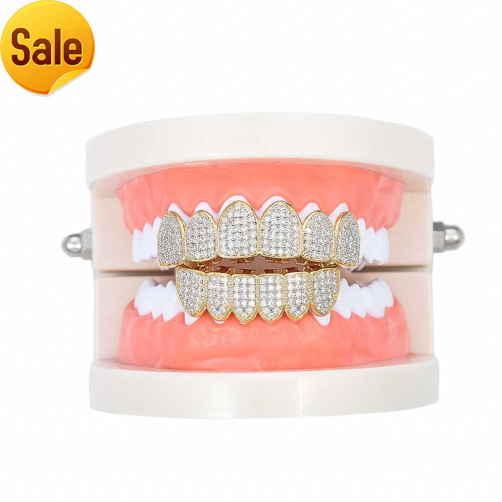 Hiphop Shinning Vampire Teeth Grillz Set con diamanti per il festival di musica per feste Gioielli per il corpo di Halloween