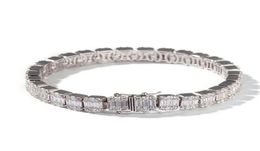 HIPHOP Zilver vierkant diamant armband Tenns Bracelet 7inch 8quotinch 86 mm Simuleren Dimonds Bangles Braceles5268146