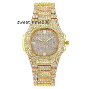 moissanite watch Hiphop cuadrado hip-hop moissanite reloj deglesas para homba banda de acero reloj de diamantes