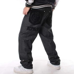 Hiphop Street Dance Vêtements Flocks Skateboard lâche Pantalon long Plus taille Hip Hop Jeans Men's Fashion M516 75