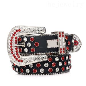 Hiphop straat diamant bb riemen dames designer riem rood zwart grote pin gesp verstelbare tailleband met letters bing plus size lederen riem heren casual PJ003 e4