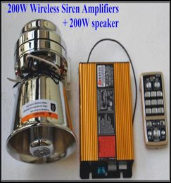 Hipower DC12V 200 W sirène électronique de police amplificateurs d'alarme d'avertissement de voiture avec télécommande multifonction sans fil 1 unité 200 W spekaer2914625