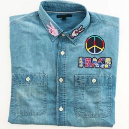 Patchs brodés hippies pour vêtements thermoadhesive patchs de paix badges love lettre de couture applique pour vêtements t-shirt