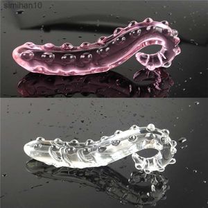 Hippocampe Forme Rose Verre Transparent Gode Pénis Cock Plug Anal Adult Sex Toys Masturbation Féminine Verre Butt Plug L230518