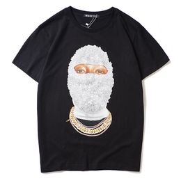 Hipster Masked Pearl Man High Street Puur Katoen Mode Print Losse Casual T-shirt voor heren