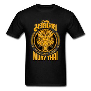 Hipster T-shirt Mens Worstelen Grappige Traktor Muay Thai Tiger Thailand T-shirt Beast Wildlife Animal Print T-shirt 210629