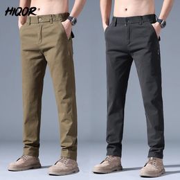 Hiqor Spring Summer Rechte broek voor mannen Brand Ropa Hombre In Business Pantalones Casual broek Mannelijke katoenen man Pant 38 240417