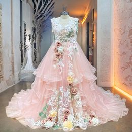 Contratación de apliques de alquiler lnyer flores de balón de talla rosa Vestidos de boda de vestidos de pelota