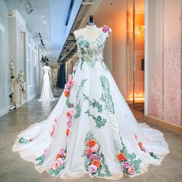 Embaucher lnyer applications colorées d'homme appliques à main débits de robes de mariée en ligne vestido de novia