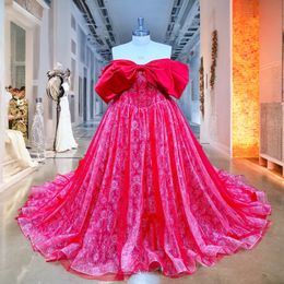 Alquiler Lnyer Sweethart Neck Lace hacia atrás Beading Seuins encaje brillante Bloque rojo Ball Vestido de novia Vestido de novia REAL Video Video