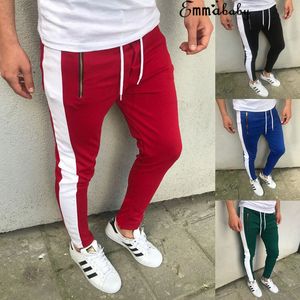 Hirigin 2018 Joggers hommes Streetwear mince cordon hommes survêtement Slack Jogging pantalon de survêtement Cool Biker mince crayon pantalon maigre