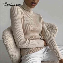 Hirsionsan Elegant Basic Knitted Sweater Vrouwen 2020 Bodem Skinny vrouwelijke Warm Knitwear CA T220824