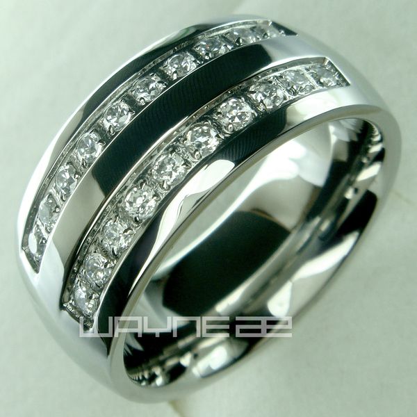 Su tamaño de anillo de compromiso de boda de anillo sólido de acero inoxidable para hombre de 8 9 10 11 12 13 14 15