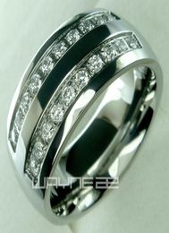 Son anneau solide en acier inoxydable pour hommes, bague de fiançailles de mariage, taille de 8 9 10 11 12 13 14 159553511