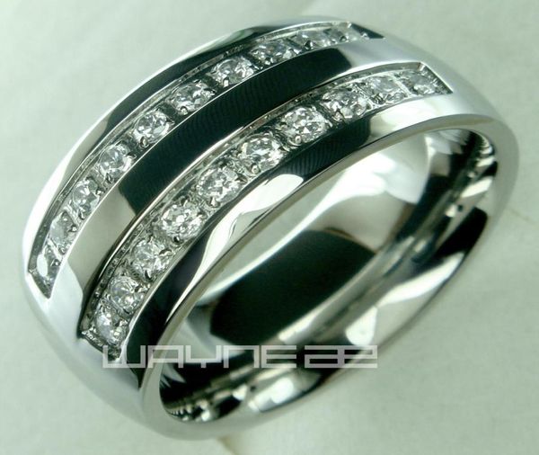 Son anneau solide en acier inoxydable pour hommes, bague de fiançailles de mariage, taille de 8 9 10 11 12 13 14 158919010