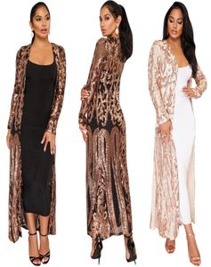 HisImple 2019 Nouveau manteau à point ouvert à point ouvert African Riche Bazin Robe pour femmes Sexy Sequins Perspective Night Club Cardigan Cloak LO5301371