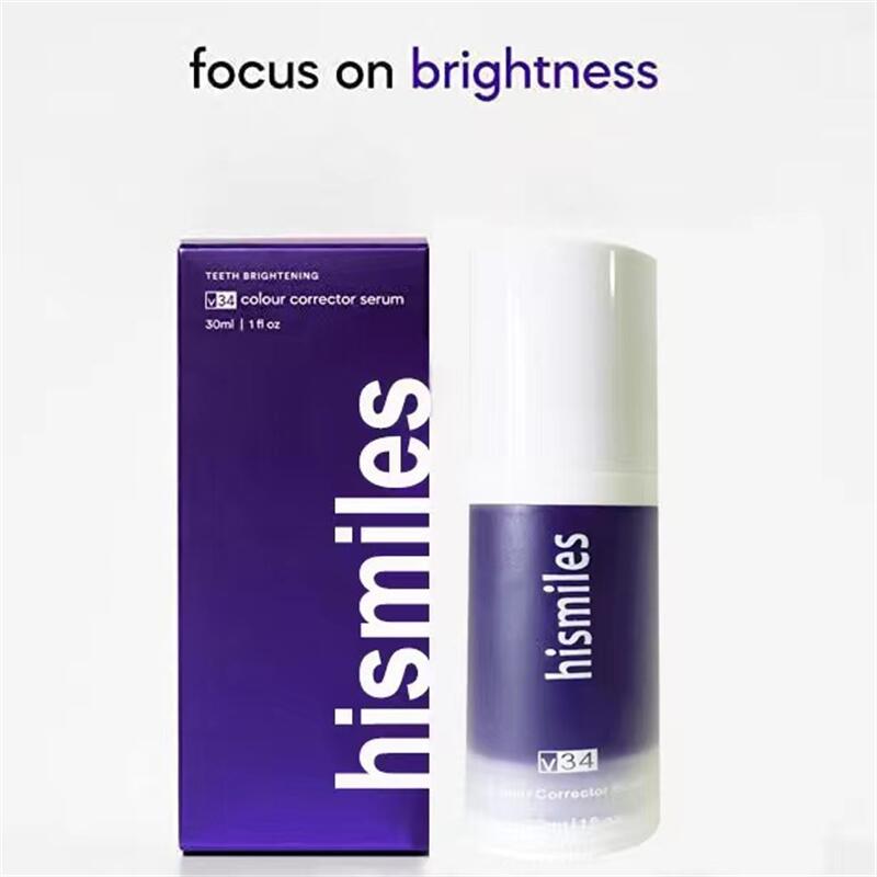 HISMILE Purple Toothpaste White Brightening Tooth Reduce Yellowing V34 Toothpaste Remove Stain Oral Hygiene Care Toothpaste 30ml