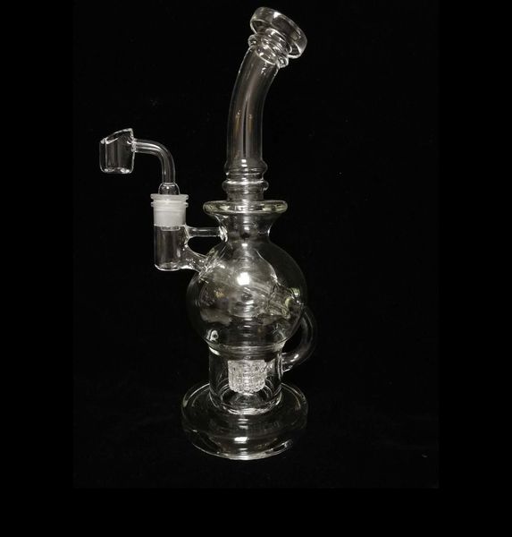 Hitman épais billes double couronne de verre Pipes eau dans le monde de base Vortex recycleur huile matrice Rigs Pipe perc truque balle en verre Bongs