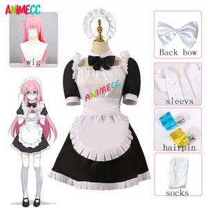 Perruque de Costume de Cosplay Hitori Bocchi the Rock, uniforme de demoiselle d'honneur Anime Goto, robe de fête d'halloween pour femmes et filles, XS-XXXL cosplay