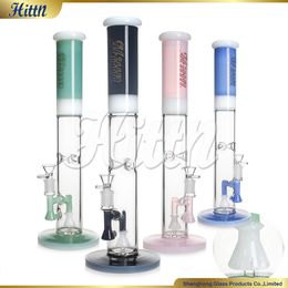 Hittn Big en verre Bong Straight Tube Bongs pour fumer 15,7 pouces 5 mm de douche d'épaisseur Perc Bongs Color Verre Bong soufflé à la main avec une vente de 14 mm 420