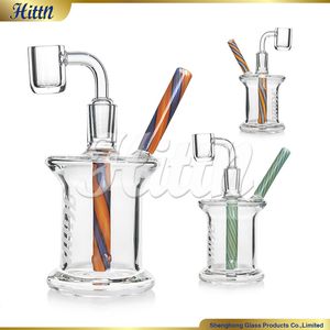 Hittn 5,5 inch Mini Dab Rig Oil Rig Glas Bong Amerikaanse kleur Rookwaterpijp met 14 mm kwartskerveraccessoires Gemengde kleuren 2024 NIEUW