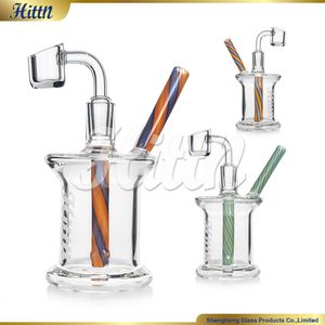 Hittn 5.5 pulgadas Mini plataforma de aceite DAB Color americano Color de agua fumador Bong con accesorios de banger de cuarzo de 14 mm 2024 Nuevo