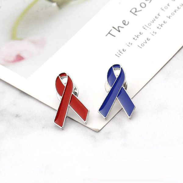 Sensibilisation au VIH rouge Ruban bleu épinglette badge Cravate Chapeaux Casquettes Sacs Sacs à dos Broches Livraison gratuite