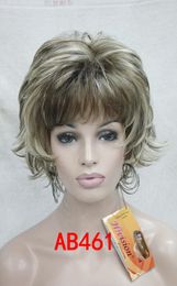 Hivision Super Fashion Charming Wig Beautiful Curly Brown Mix WAVY Flip Ends Lady039 Synthetische korte WIG1778259