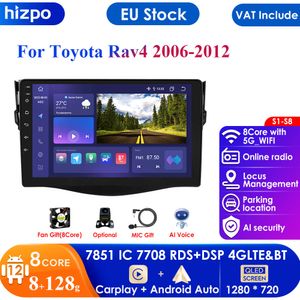Hizpo 8GB + 128GB AI voix 2 Din Android Auto Radio pour Toyota RAV4 RAV 4 2006 - 2012 Carplay 4G voiture multimédia GPS 2din Autoradio