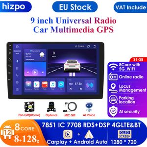 Hizpo 9" Inch Android 12 Double 2 DIN Car Radio Stereo Multimedia Player GPS Navi Wifi Eu-maps USB DVR Camera-ahd Carplay Audio
