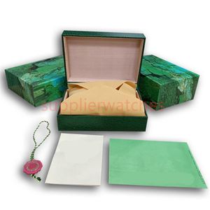 HJD Green Cases Kwaliteit man Kijk houten doos papieren zakken certificaat originele dozen voor houten vrouw horloges cadeaubon accessoires rol3157