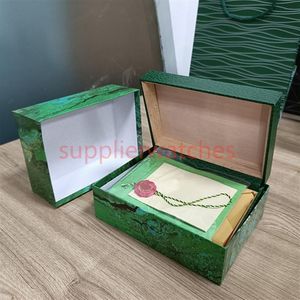 hjd ROLEX Green Cases kwaliteit man horloge houten doos papieren zakken certificaat originele dozen voor houten dameshorloges geschenkdoos Accessori2503