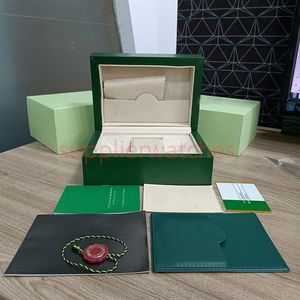 hjd Rolex Montre de luxe Mens Watch Box Cases Original Inner Outer Womans Montres Boîtes Hommes Montre-bracelet Green Boxs livret carte 11661275n