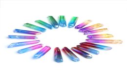 HJT 20PCS NOUVEAU NOUVEAU COLORFUR NATURAL Quartz Points cristallins Reiki guérison Crystal Wands Cure Chakra Stone Sell4860518