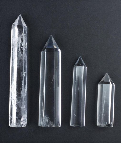 HJT 4 Uds venta completa nuevo punto de cristal transparente natural puntos de cuarzo punto de curación reiki cura chakra piedra 4126484