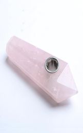 Hjt geheel nieuwe novelt koolhydraten rookpijpen natuurlijke roze kristal kwarts tabakspijpen genezende handpijpen pouch2815479