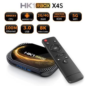 HK1 RBOX 8K AMLOGIC S905X4 TV BOX Android 11.0 4 Go 32 Go 64 Go 128 Go Set Top Box 100m Double WiFi Smart TV Boxs Player Media