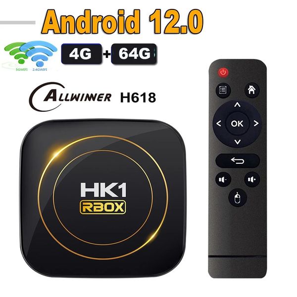 HK1 RBOX H8S Dispositivo de TV inteligente Allwinner H618 Android 12,0 BT4.0 2,4G/5G WiFi HDR 10+ Netflix Youtube Ultra HD versión globo