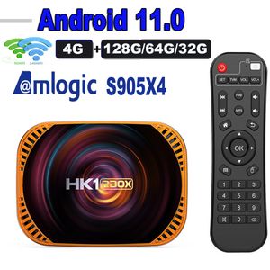 20 pièces HK1 RBOX X4 Android 11 tv box 128GB 64GB 32GB amlogic s905x4 lecteur multimédia 2.4G 5G Wifi BT4.0 1000M