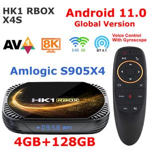 HK1 RBox X4S TV Box AmLogic S905x4 Android 11 Dual WiFi-ondersteuning 4K Google Voice Assistant YouTube Media Player 2 GB 4GB 32GB 64 GB