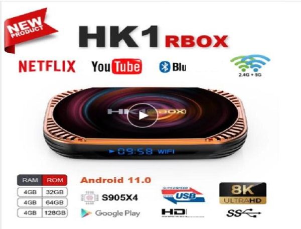 HK1 X4 Android 110 Amlogic S905X4 Smart TV Box 8K 4G 32 64128GB 3D WIFI 24G5G Prise en charge de Google Player Y0UB Netlfl1x3147808