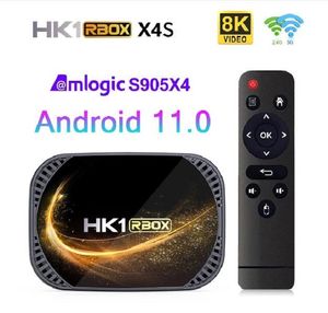 HK1 RBOX X4S Android 11.0 Smart TV Box Amlogic S905X4 4GB 32GB 64GB HD 2.1 2.4G5G WIFI BT 4.0 8K AV1 Mediaspeler Set-top Box