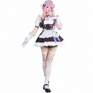 Hkai Impact 3ème Elysia Cosplay Costume Maid Dr perruque chaussures ensemble tenues Anime jeu Elysia Cosplay Costumes pour Halen Party j7CX #