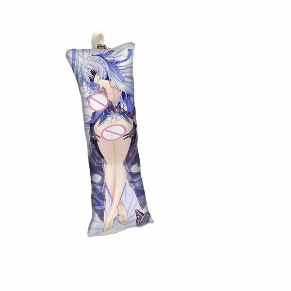 Hkai estrella Rail Jingliu Mini Dakimakura llavero colgante Anime Accories llavero pequeño cuerpo almohada bolsa colgante doble lado 569i #