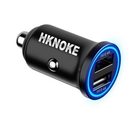 HKNOKE chargeur de voiture usb à charge rapide 4.8A 24 adapté pour iPhone 14/14 Plus/14 Pro Max iPad Samsung Galaxy s10