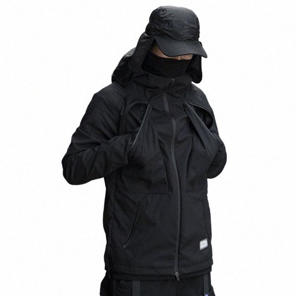 HKSH Tide Dark Punk Functial Assault Costume Ninja Veste à capuche Multi poches imperméable tactique Techwear Manteau Nouveau HK0170 l82I #