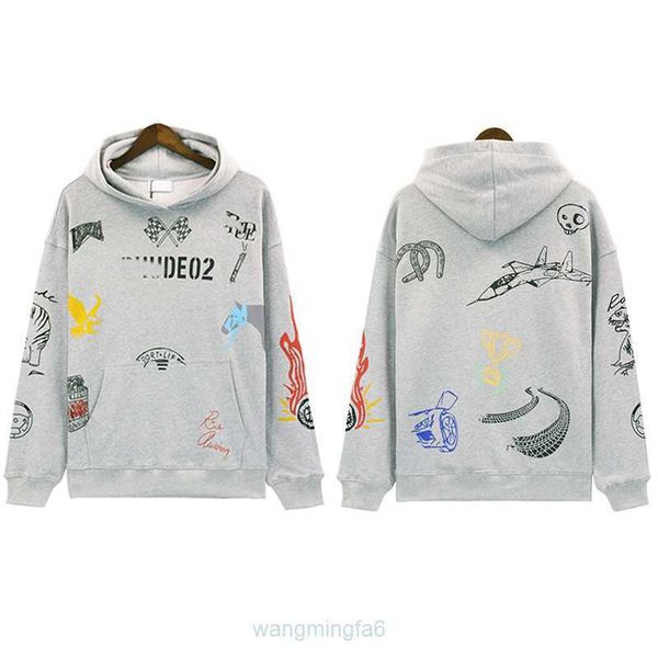 Hkwi Sudaderas con capucha Sudaderas Grizzly Rhude Diseñador Off White Painting Style Jersey informal suelto para hombre