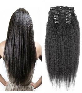 HL pince brésilienne dans les Extensions de cheveux humains crépus pince droite ins pour afro-américain 100 vrais pince à cheveux dans les Extensions8444241