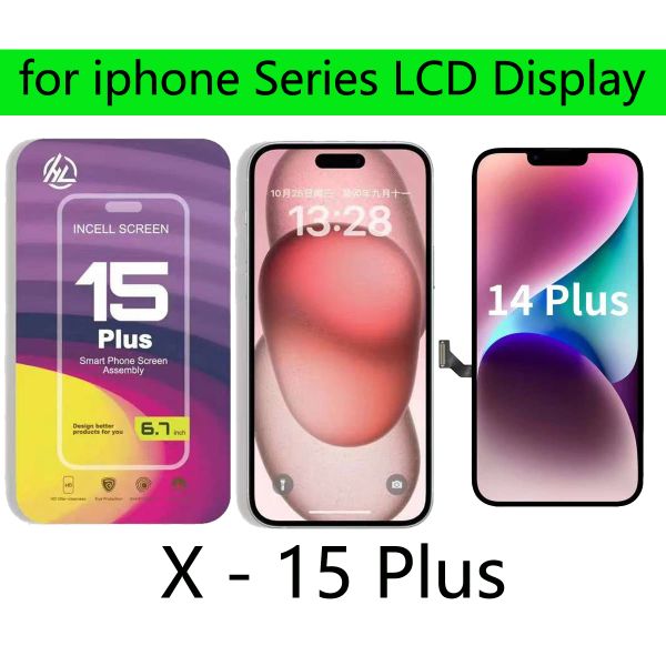Panneau d'affichage HL LCD Pantalla pour iPhone X XS XR 11 12 13 14 15 Mini 15Plus 12Promax Numérozer tactile Assemblage de l'écran True Tone