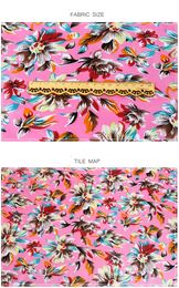 Hlqon vintage petit tissu en satin imprimé floral tissu en tissu confortable doux pour femmes robe de plage, foulard, patchwork 150 cm de largeur